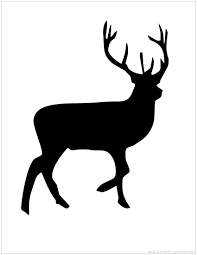 Black And White Deer Printable Reindeer Silhouette Reindeer Silhouette Deer Stencil Silhouette Stencil