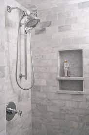 Whether you use it on your floors, in the shower, on your sink, or simply in smaller a perfect marble bathroom with symphony bathtub. Cool Refreshing Tones Are Perfect For The Tiles In This Shower Interior Design By Heather Garrett Interior Shower Niche Bathroom Inspiration Tile Shower Niche