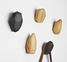 Stone Wood Wall Hook Wooden Wall Hooks Slow Design Wooden Diy