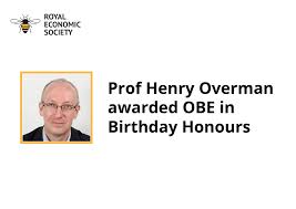Prof Henry Overman awarded OBE in Birthday Honours