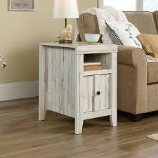 Dakota Pass Side Table With Storage White Plank 424119 Sauder Sauder Woodworking