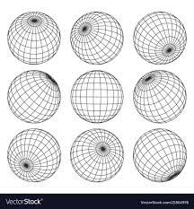 Globe Grid 3d Sphere Wires Earth Network Vector Isolated Set Line Sphere Network Wire Global Grid La Texture Graphic Design Sphere Design Cover Art Design