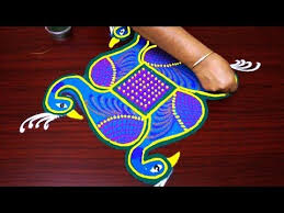 Peacock Rangoli Designs With Dots Step By Step Pongal Kolam Designs 7x1 Muggulu Design Youtube Rangoli Designs With Dots Kolam Designs Rangoli Designs