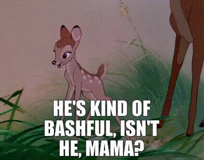 YARN | He's kind of bashful, isn't he, Mama? | Bambi (1942) | Video gifs by  quotes | 80406ac6 | 紗