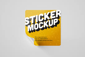 Мокап наклейки (стикера) — sticker mockup. Sticker Mockup Set In Product Mockups On Yellow Images Creative Store