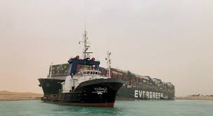 Mapas de rastreamento mostraram o navio encalhado no trecho mais ao sul da hidrovia, entre o grande lago amargo e o porto de suez, no mar vermelho. Yrvqg2o Tyawsm