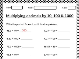 Each decimal word problem involves multiplication of a whole number with a decimal number. Decimal Multiplication Worksheet For Grade 5 Teaching Resources