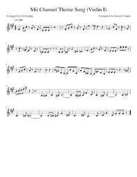 Easy violin sheet music/level 3. Mii Channel Theme Song Violin I Sheet Music For Piano Solo Musescore Com