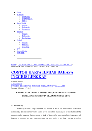 Doc Contoh Karya Ilmiah Bahasa Inggris Lengkap Wirman Valkinz Add Comment Student Developed Interest In Learning Visual Arts Hasan Safingi Academia Edu