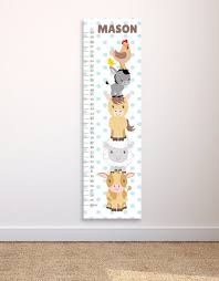 Farm Animal Growth Chart Personalized Farm Height Chart Etsy Wooden Growth Chart Growth Chart Charts For Kids