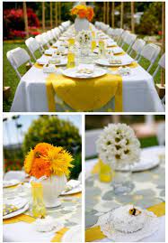 Yellow and white baby shower theme. Pin On Table S Beauty