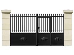 Portail Cuba Battant Acier 4m Portillon Integre Non Festonne 89247 Portail Avec Portillon Integre Portail En Fer Portail