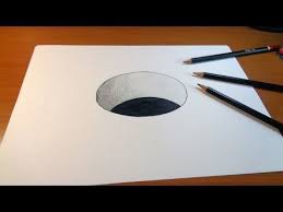very easy 3d trick art how to draw a round hole on paper youtube 3d art drawing illusion drawings 3d drawings