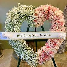 Maybe you would like to learn more about one of these? 47 Rose Babies Breath Open Heart Wreath By Stanley Ito Florist