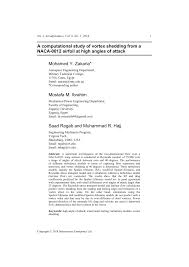 PDF) A computational study of vortex shedding from a NACA-0012 airfoil at  high angles of attack