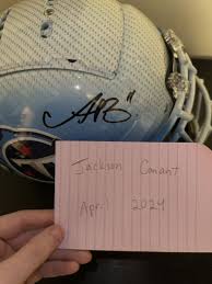 AJ Brown Titans Authentic F7 Schutt Hydro Helmet