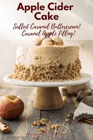 The Perfect Fall Cake For A Special Occasion Or Holiday Sweet And Fall Spiced Apple Cider Cake Gooey Caramel Apple Fi Caramel Buttercream Desserts Fall Cakes