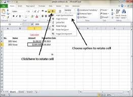 Oct 3, 2017 @ 2:21pm #1 Rotate Cells In Excel 2010 Tutorialspoint