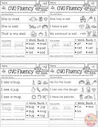 Cvc Fluency Has 30 Pages Of Cvc Worksheets These Worksheets Help Build Fluency With Tracing Writing And Reading Cvc Fluency Fluency Kindergarten Worksheets