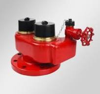 Wetplug – Cast Iron Breeching Inlet 4” x 2-way Male Instantaneous Coupling  with NRV to BS336 Flanged Outlet with 1” Brass Gate Valve – WP-422