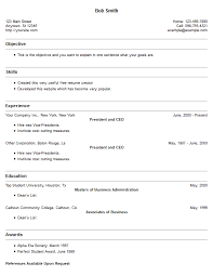 filled in resume template style 3