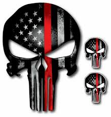 The punisher sign means violence solves problems. 3pk Military Thin Green Line Punisher Skull Army Ranger Decal Sticker Car Truck