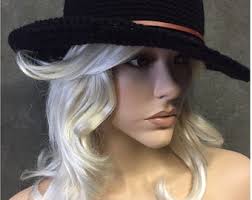 Crocheted Fedora Hat With Ankara Strap and Yarn Button