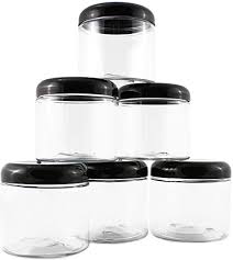 The closed canister design ensures that bathroom paper stays off lavatory flooring so rolls are at all times. Amazon Com 16oz Clear Plastic Jars W Domed Lids 6 Pack Bpa Free Pet Stackable Straight Sided Canisters For Bathroom Kitchen Storage Of Dry Goods Creams And More Kitchen Dining