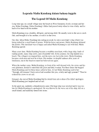 Buku bahasa inggris kelas x (kuriku. Legenda Malin Kundang Dalam Bahasa Inggris Docx