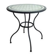 Garden Treasures Pelham Bay 28 In Tile Top Black Steel Frame Round Patio Bistro Table Round Patio Table Round Outdoor Dining Table Outdoor Dining Table