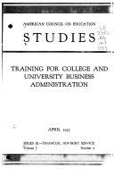 Training for College and University Business Administration