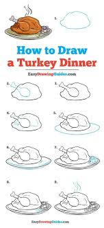 How To Draw A Turkey Dinner Really Easy Drawing Tutorial Easy Drawings Drawing Tutorial Easy Thanksgiving Drawings