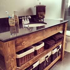 Bathrooms Narrow With Shelves And Baskets And Sink On Top Of Entire Unit Diy Bathroom Vanity Custom Bathroom Vanity Kitchen Design Decor