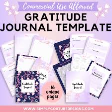 Keeping a journal of the things you're grateful for has been shown to have a powerful effect on mental wellbeing. Gratitude Journal Template Simply Couture Plr
