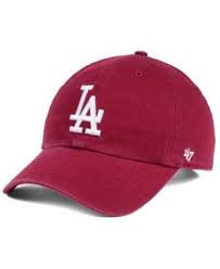 47 Brand Los Angeles Dodgers Cardinal And White Clean Up Cap Red Adjustable Dodger Hats La Dodgers Hat Low Crown Hats