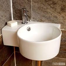 Bathroom Sink Wash Basin Wall Mounted Hung Corner Ceramic Bowl Circle Right Hand Corner Sink Bathroom Wall Mounted Basins Corner Basin