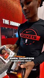 Tonight’s giveaway item is Twin approved ✅, The first 3,000 fans in the  building will receive an Amen Thompson bobblecard! , Presented by Toyota  USA.