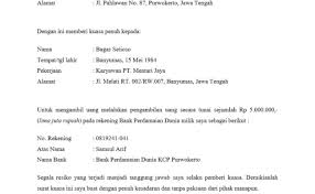 Contoh surat kuasa bank mega. Contoh Surat Kuasa Pengambilan Gaji Pensiunan