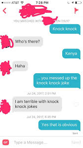 Al give you a kiss if you open this door! Tried The Kenya Give Me You Number Knock Knock Joke Tinder