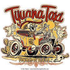 Saludos Amigos T Shirt Artwork For Lambast Street Wear Hotrod Hot Rod Street Wear Tijuana Taxi Kustom Kulture Art Cartoon Drawings Retro Pictures