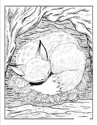 The free disney coloring pages are printable so you can make your own disney color book! Online Coloring Pages Animals Coloring Page Fox Sleeping In A Hole Animals