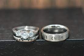 Star Wars Inspired I Love You I Know Brilliant Stainless Stamped Ring Set Custom Made Star Wars Ring Wedding Rings Sets His And Hers Star Wars Wedding Ring