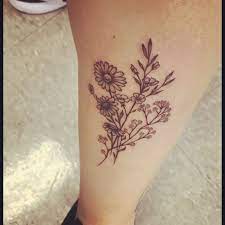 Wildflower Tattoo On My Calf Wildflower Tattoo Mom Tattoos Tattoos