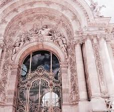 entrance into the courtyard at the helvetican palace silver skeletons aurelian auras rose gold aesthetic art and architecture beautiful architecture