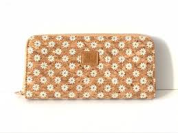 Cork Wallet Vegan Wallet Cork Bag Womens Eco Friendly Wallet With Place For Cards And Coins Daisy Flower Pattern Portuguese Cork Wallet Vegan Wallet Cork Bag Eco Friendly Wallet