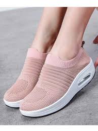 Pink Flyknit Stripe Slip On Rocker Bottom Shoe Sneaker 1928 Zapatos Deportivos De Moda Zapatos Tenis Para Mujer Zapatos Mujer De Moda