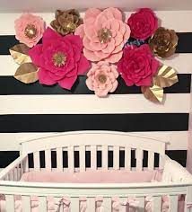 Size from 4 inches up to 10 pdf paper flower template #7, digital version, pdf printable, diy giant paper flowers, wedding, nursery, shower decor. 8 Pc Giant Paper Flowers Nursery Backdrop Customize By Shopoliposa Giant Paper Flowers Flower Nursery Paper Flowers