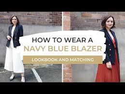 Get her look with this similar blazer, shirt, pants, pumps and necklace. How To Wear A Navy Blazer Women S Alarna Hope