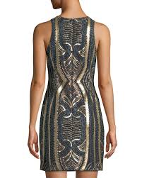 Aidan By Aidan Mattox Jewel Neck Sleeveless Sequin Embroidered Mini Cocktail Dress Mini Cocktail Dress Embroidered Cocktail Dress Aidan By Aidan Mattox