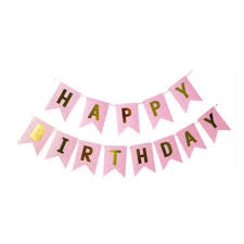 Pink Gold Happy Birthday Flag Banner Find & download free graphic resources for banners png. pink gold happy birthday flag banner